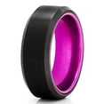 thumbnail image 1 of Purple Tungsten Wedding Ring,Black Tungsten Ring,Purple Wedding Ring,8mm Wedding Ring,Black Wedding Band,Anniversary, 1 of 3