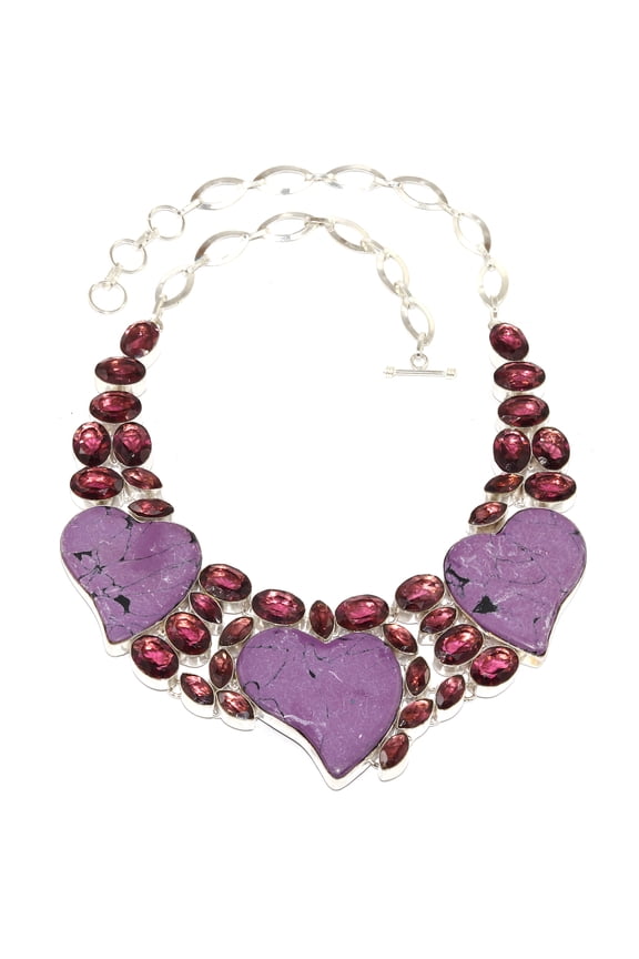 Purple Turquoise Amethyst Quartz Jewelry Necklace 16-18''