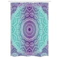 thumbnail image 1 of Purple and Turquoise Stall Shower Curtain, Hippie Ombre Mandala Inner Peace and Meditation with Ornamental Art, Fabric Bathroom Set with Hooks, 54W X 78L Inches, Purple Aqua, by Ambesonne, 1 of 1