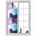 thumbnail image 1 of Purple Turquoise Window Privacy Film, Geometric Modern Abstract Oil Painting Static Cling UV Sun Blocking Heat Control Window Tint, Non-Adhesive One Way Windows Privacy Cover 17.7''x78.7'', 1 of 7