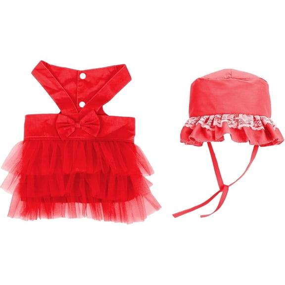 Purple Tutu Dog Dress with Hat Pet Tulle Costume Vest Skirt Lace Trim Puppy Clothes Outfit Apparel for Small Cats Doggies, M