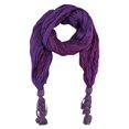 thumbnail image 1 of Purple Two-Tone Crinkle Scarf With Tassels, 1 of 3