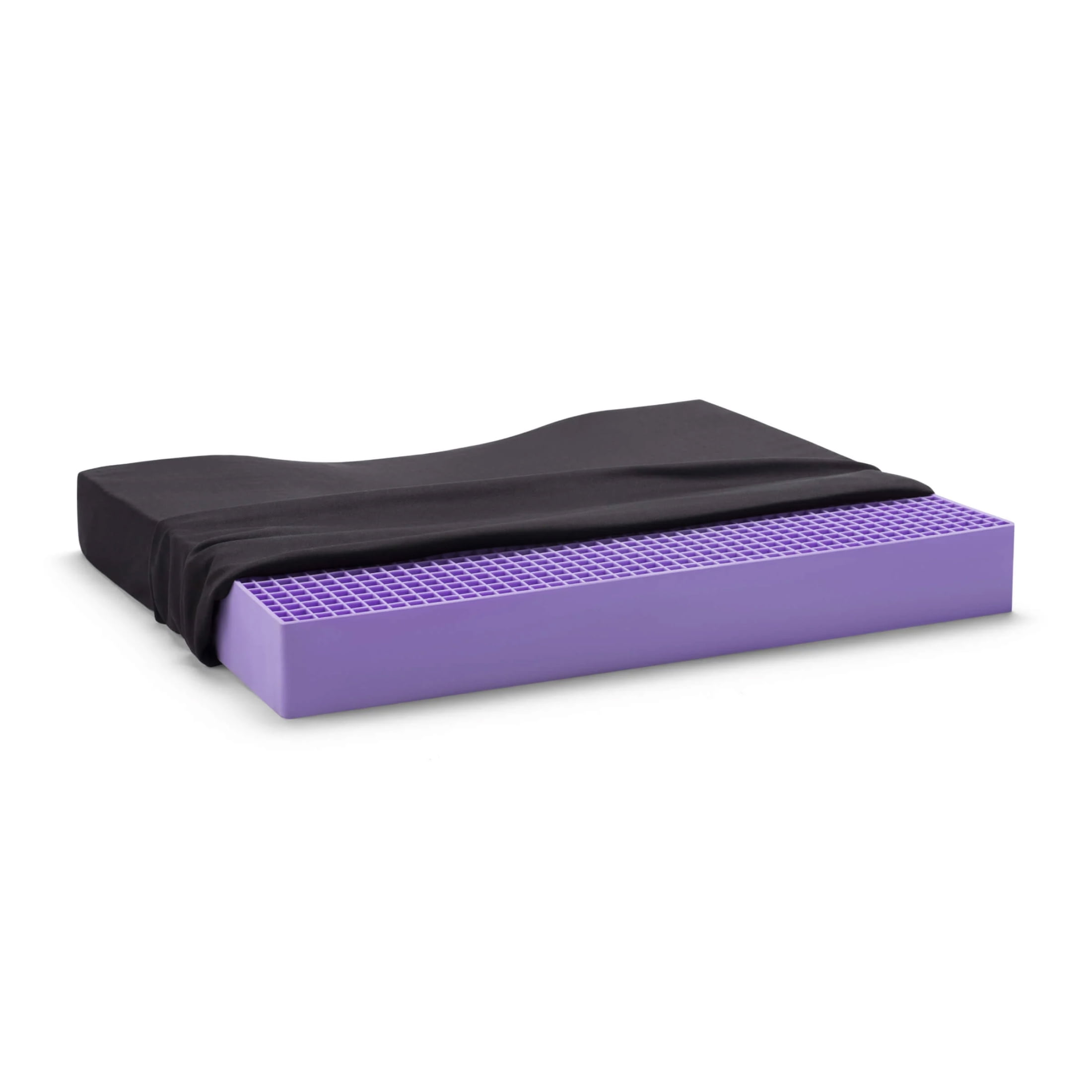Purple Gel Original Low-Profile Seat Cushion With Washable Black Cover -  17.25 X 15.25 X 1.25 Inch