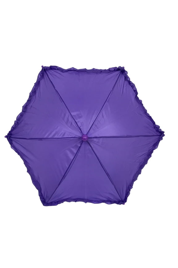 Purple Umbrella with Ruffle 14.5" (Each)