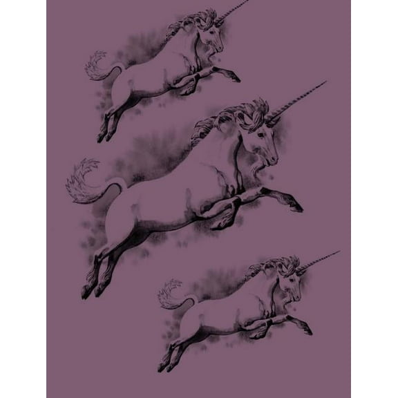 Purple Unicorn Notebook : Sketched Unicorn Composition Book, 200 Pages7_44x9_69 (Paperback)