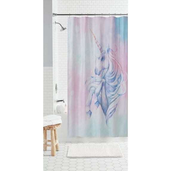 Purple Unicorn PEVA Shower Curtain, Mainstays, 70" x 72"