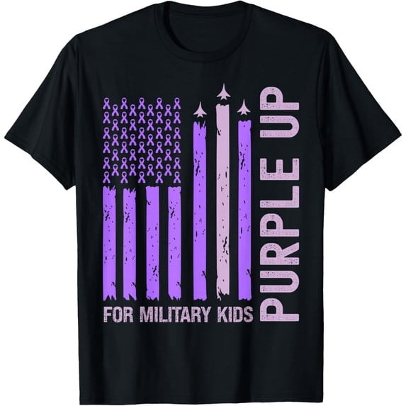 Purple Up For Military Kids Military Child Month Vintage Gifts Breast Cancer T-shirt