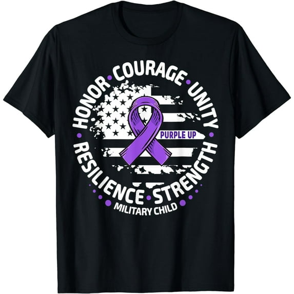 Purple Up For Military Kids Month Of Military Child Adults T-Shirt