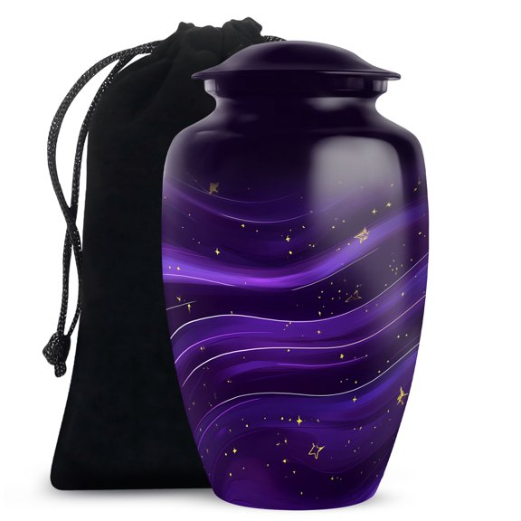 Purple Urns for Ashes Adult Male/Female - Cremation Burial Urns for Mom - Purple Theme Funeral Urn with Secure Lid - Blue Urn for Ashes Adult Male10inch, Large - 1Pcs