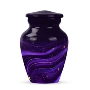 Purple Urns for Ashes Adult Male/Female - Cremation Burial Urns for Mom - Purple Theme Funeral Urn with Secure Lid - Blue Urn for Ashes Adult Male3inch, Small/Mini Size - Single 1Pcs