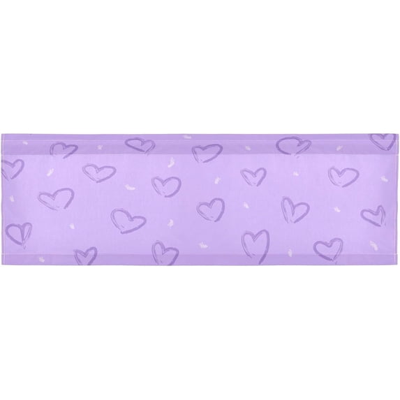 Purple Valentine Heart Curtain Valance for Kitchen Windows/Bathroom/Living Room/Bedroom Blackout, Rod Pocket Valance Small Window Treatment, 54" W x 18" L Home Decor