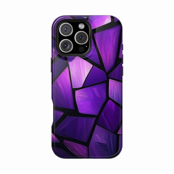 Purple Vector Rock Glass Abstract Pattern iPhone Case Bold Design with iPhone 17 to 11 Pro Max