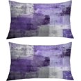 thumbnail image 1 of Purple Velvet Abstract Pillow Covers Set of 2 Modern Accent Violet Gray Throw Pillow Cover Soft Elegant Decorative Couch Cushion Cover for Bed Living Room Outdoor Sofa Pillowcases 12x20 Inch, 1 of 6