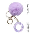 thumbnail image 1 of Purple Velvet Letter Ball Pendant Keychain – Personalized Initial Backpack Charm, Soft Plush Accessory, Durable Gift for Women, 1 Piece, 1 of 7