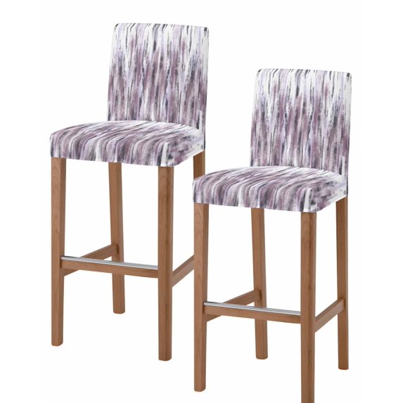 Purple Vintage Bar Stool Covers Set of 2, Striped Painting Retro Abstract Art Stretch Washable Bar Chair Covers with Backs, Removable Pub Counter Height Chair Cover for Kitchen Dining Room Cafe