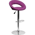 thumbnail image 1 of Purple Vinyl Rounded Back Adjustable Height Barstool,Chrome Base, 1 of 6