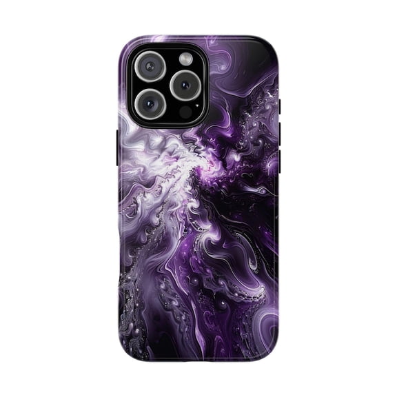 Purple Violet Hydro Dipped Vortex Abstract Swirl Artistic Pattern Phone Case for 17 16 15 14 13 12 11 Pro Max