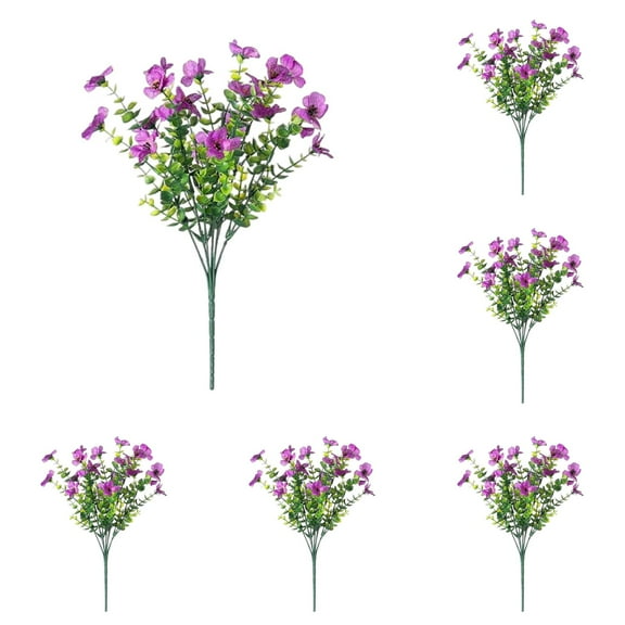 (Purple Violets) Artificial Bouquet *24 Clearance! Artificial Flower Colorful Flower Decorative Bouquet for Floral Wreaths Home Garden Wedding Decor