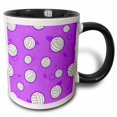 thumbnail image 1 of 3drose, Purple Volleyball Pattern, 11oz Two-tone Black Mug, 1 of 6