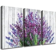 Purple Wall Art Bathroom Decor Rustic Lavender Bedroom Wall Pictures Farmhouse Purple Flower Canvas Prints Painting for Living Room Vintage Lilac Floral Posters Kitchen Home Decoration 12x16" 3 Pcs