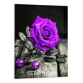 thumbnail image 1 of Purple Wall Decor Rose Canvas Wall Art Purple Bathroom Accessories Romantic Flower Pictures for Couples Bedroom Living Room, Black and White Floral Paintings Posters Rustic Artwork 16x20 Inch, 1 of 3