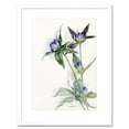 thumbnail image 1 of Purple Watercolour Flowers Art Print Framed Poster Wall Decor 9x7 inch, 1 of 5