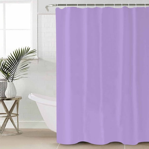 Purple Waterproof Fabric Shower Curtain, Modern Pure Lavender Purple Shower Curtain for Bathroom Curtains Bathtubs Hotel Washable Shower Curtains with 12 Hooks Standard 72x72