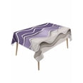 thumbnail image 1 of Purple Wave Table Cloth, Coastal Ombre Ocean Grey Stripes Beach Sand Waterproof Tablecloth for Rectangle Tables, Reusable Washable Fabric Table Cover for Restaurant Kitchen Dining Tables 60"x120", 1 of 6