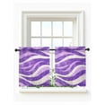 thumbnail image 1 of Purple Waves Tier Curtains 24 Inch Length, Sheer Curtains for Bedroom Living Room Window, Ombre Sea Ripples Shabby Beach Rod Pocket Voile Drapes Kitchen Curtains Small Half Window 27.5"x24" 2 Panels, 1 of 7