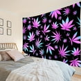 thumbnail image 1 of Purple Weed Plant Tapestry Wall Hanging Cool Psychedelic Cannabis Marijuana Leaf Wall Tapestry for Bedroom Aesthetic Modern Hippie Black Tapestry for Living Room College Dorm Decor,92.5Wx70.9H inch, 1 of 6