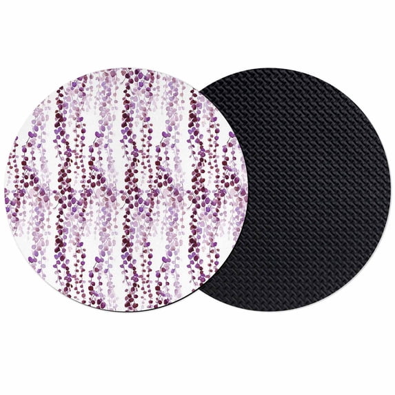 Purple Weeping Eucalyptus Coasters Set of 2, Absorbent Coasters for Drinks, Spring Summer Farmhouse Leaves Coaster for Desk Coffee Table Protection, Home Decor House Warming Gifts 4"
