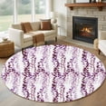 thumbnail image 1 of Purple Weeping Eucalyptus Round Area Rug 8Ft Washable Large Circle Rugs for Living Room Dorm, Spring Summer Farmhouse Leaves Non-Slip Carpet Floor Mats Indoor Outdoor Carpet Runner Home Decor, 1 of 8