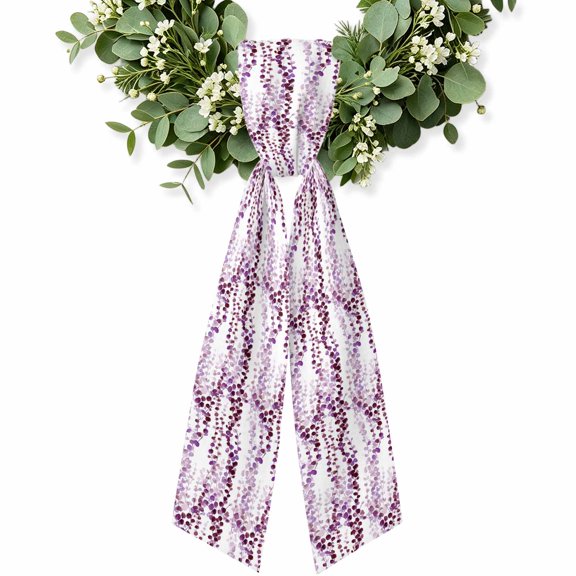 Purple Weeping Eucalyptus Wreath Sash for Front Door, Spring Summer Farmhouse Leaves Wreath Bow Holiday Garland Ribbon Wreath Accessories for Home Yard Porch Doorway Fall Christmas Decorations Gifts