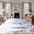 thumbnail image 1 of Purple Weeping Flowers Area Rugs 5'x8', Washable Small Throw Rugs for Classroom Bedroom, Spring Floral Elegant Pastoral Indoor Outdoor Rug Non-Slip Low Pile Carpet Runner Reversible Floor Mats, 1 of 8