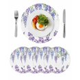 thumbnail image 1 of Purple Weeping Flowers Round 13 Inch Placemats Set of 4, Spring Floral Elegant Pastoral HeatResistant Non Slip Place Mats for Dining Table, Wipeable Braided Kitchen Table Mats for Housewarming, 1 of 9