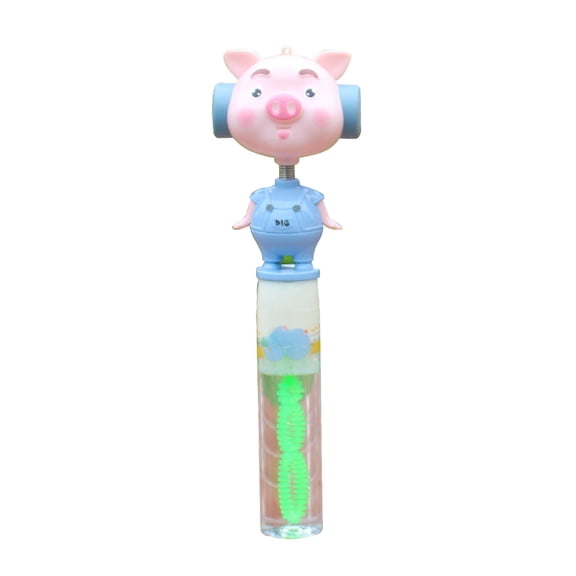 Purple Whistle Bubble Wand In Pig Shape - Shaking Toy That Produces Sound For Sensory Play And Entertainment 40Ml