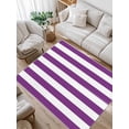 thumbnail image 1 of Purple White Area Rug for Bedroom 5x7 Ft Stripe Super Soft fuzzy Throw Rug Non-Slip Fluffy Plush Indoor Floor Carpet for Living Room Nursery Home Decor, 1 of 8