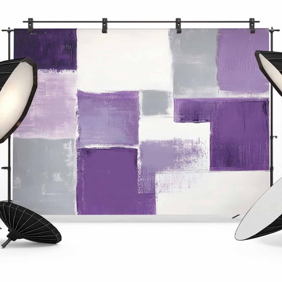 Purple White Backdrop for Photography, Graffiti Art Abstract Mottled Oil Paint Texture Photo Backdrop Portrait Background Party Banner Photo Backgrounds for Studio Booth Props, 7x5ft
