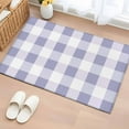 thumbnail image 1 of Purple White Buffalo Check 2x3 Door Mat Rug, Farmhouse Plaid Modern Geometric Non-Skid Rubber Backing Large Rectangle Rugs - Living Room Bedroom Home Office, Indoor Floor Mat Carpets Washable Rug, 1 of 9