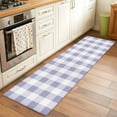 thumbnail image 1 of Purple White Buffalo Check 2x6 Kitchen Runner Rug, Farmhouse Plaid Modern Geometric Non-Skid Rubber Backing Large Rectangle Rugs - Living Room Bedroom Home Office, Indoor Floor Carpets Washable Rug, 1 of 9