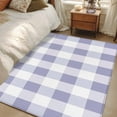thumbnail image 1 of Purple White Buffalo Check 3x5 Area Rugs, Farmhouse Plaid Modern Geometric Non-Skid Rubber Backing Large Rectangle Rugs - Living Room Bedroom Home Office, Indoor Floor Mat Carpets Washable Rug, 1 of 9
