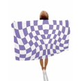 thumbnail image 1 of Purple White Checkered Beach Towels Oversized Super Absorbent, Modern Irregular Geometric Lightweight Bath Towel Quick Dry Sets For Bathroom/Pool/Rv Camping/Beach Play/Gym Room/Picnic 31"x62", 1 of 8