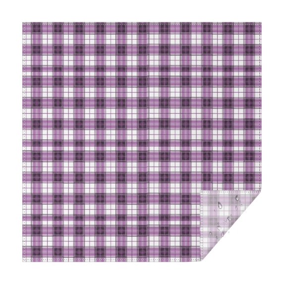 Purple and White Checkered Pattern Square Tablecloth, Waterproof Wipeable Spillproof Washable Table Cover for Home Kitchen Party and Daily Decor 60"x60"