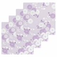 thumbnail image 1 of Purple White Floral Kitchen Dish Towels for Drying Dishes Set of 4, Spring Botanical Leaves Farmhouse Waffle Weave Microfiber Hand Tea Bathroom Towels Quick Dry & Absorbent Towel 12x12, 1 of 7