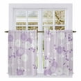 thumbnail image 1 of Purple White Floral Tier Curtains 54 Inch Length, Spring Botanical Leaves Farmhouse Cafe Short Curtains for Bathroom Over Sink, Small Kitchen Curtain Light Filtering Drapes 2 Panels 27.5"Wx54"L, 1 of 8