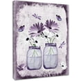 thumbnail image 1 of Purple and White Floral Wall Art Vintage Farmhouse Flower Canvas Poster Butterfly Dasiy Flower Vertical Unframed Prints Wall Decor for Bathroom Living Room Bedroom Kitchen Office,12Wx16L inch, 1 of 6