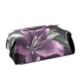 thumbnail image 1 of Purple White Flower Tissue Box Cover Leather Square Rectangle Tissue Box Holder for Bathroom Living Room Desk Office Decor, 1 of 7