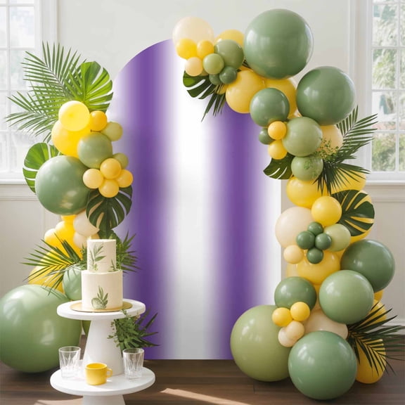 Purple White Gradient Arch Backdrop Cover, 4FT, Simple Pattern Spandex Arch Covers Double-Sided Backdrop for Wedding Birthday Party Photo Background Decoration
