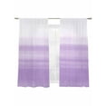 thumbnail image 1 of Purple White Gradient Sheer Curtains for Living Room Bedroom, Light-filtering Sheer Curtain, Abstract Ombre Texture Modern Art Rod Pocket Voile Window Treatment Drapes, 52’’Wx63’’L, 2 Panels Set, 1 of 7