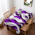 thumbnail image 1 of Purple White Moire Table Cloth Waterproof Tablecloths, Modern Abstract Art Tablecloth Dining Table Cover for Kitchen Party Tabletop Outdoor, Rectangle Tablecloth 52x70 Inch, 1 of 9